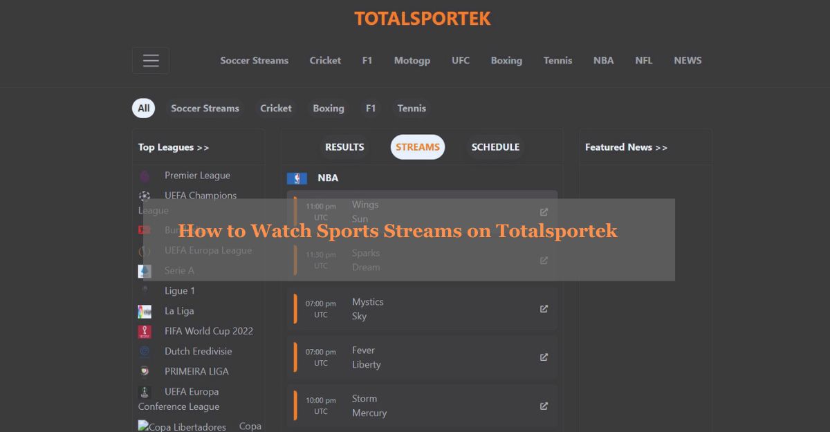 Sports live Streams on Totalsportek